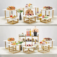 Gold Würfel Dessert Tisch Tortenständer 5er Set