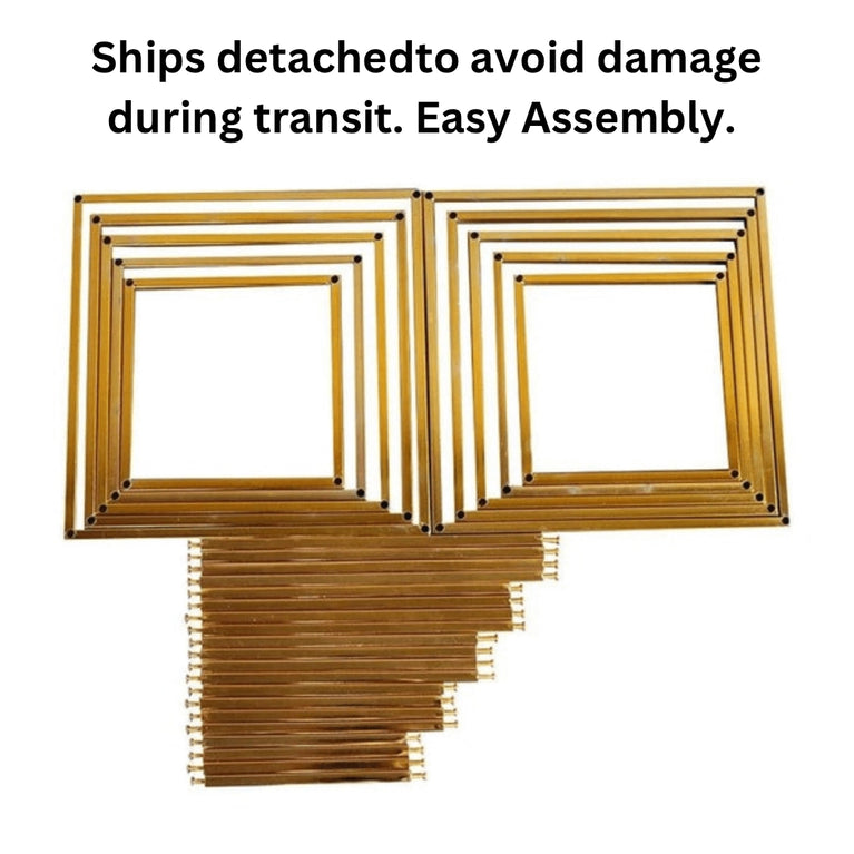 Gold Cube Dessert Table Stands | 5-Piece Cake Display Risers