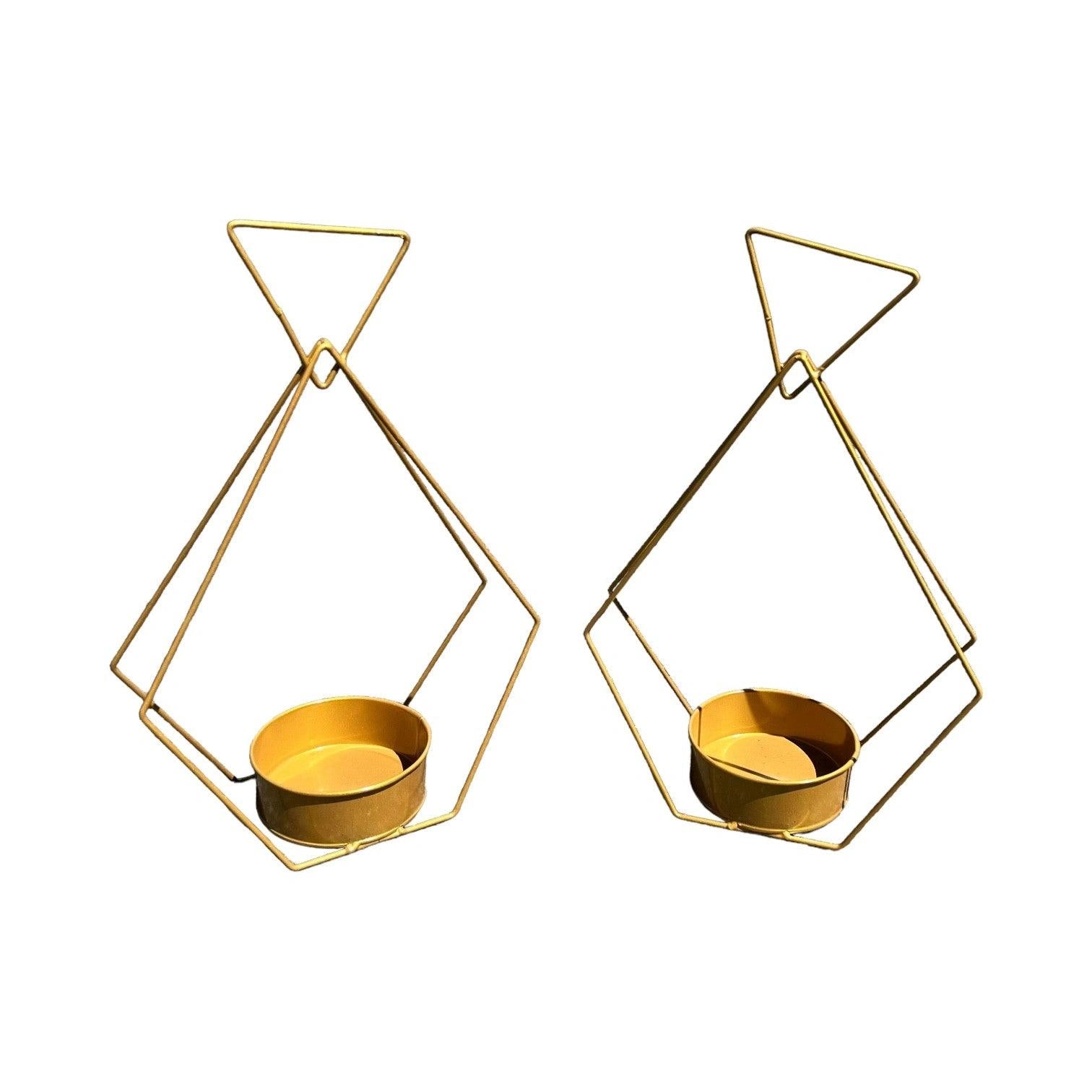 Gold Diamond Flower Rack Dining Table Centerpieces 2-Pack