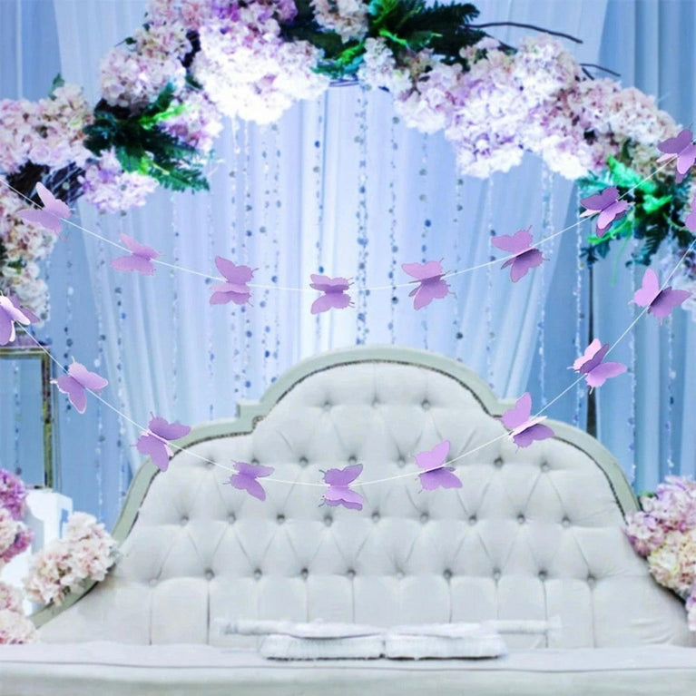 Gradient Color Paper Butterfly Hanging Garland