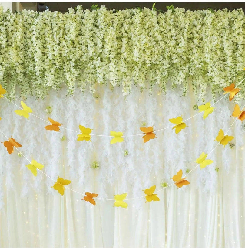 Gradient Color Paper Butterfly Hanging Garland