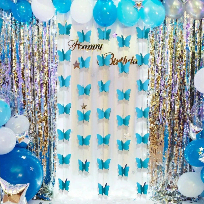 Gradient Color Paper Butterfly Hanging Garland