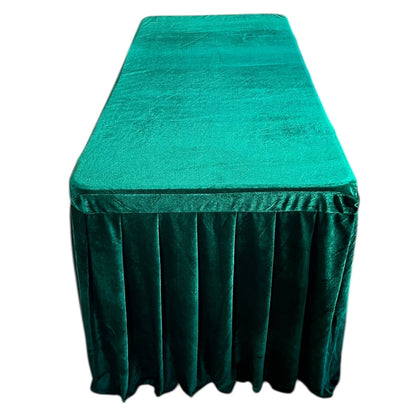 Green Velvet Tablecloth for Rent – 6 Ft Table Linen Rental