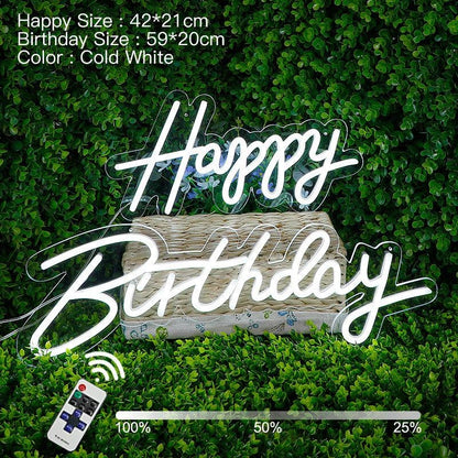 Happy Birthday Led Light Neon Acrylic Signs