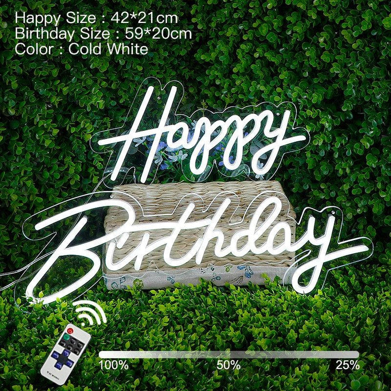 Happy Birthday Led Light Neon Acrylic Signs
