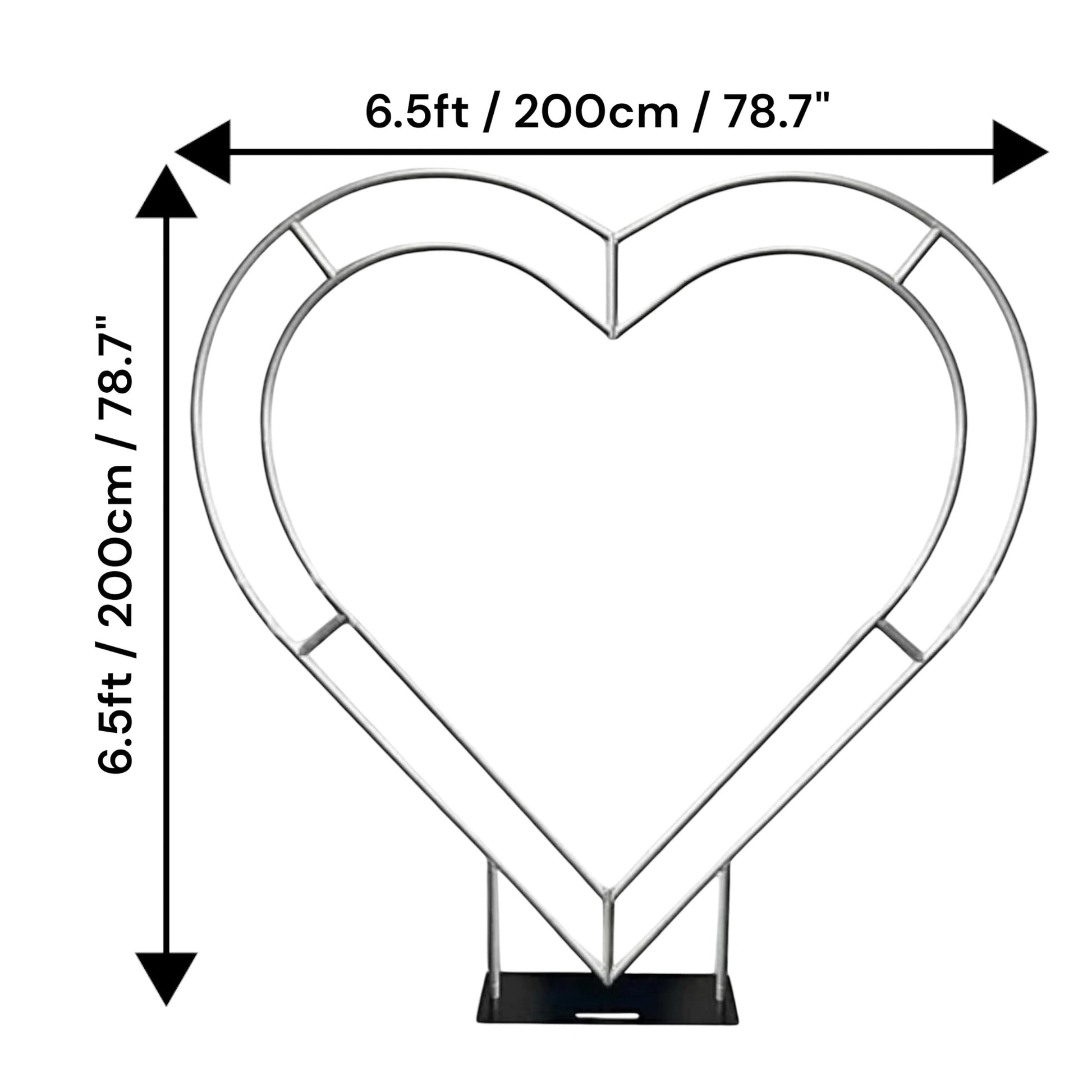 Heart-shaped Aluminum Wedding Arch: Shape of Love Backdrop Stand