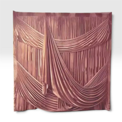VELA Pink Crushed Velvet Backdrop | Pre-Draped Swag Curtain