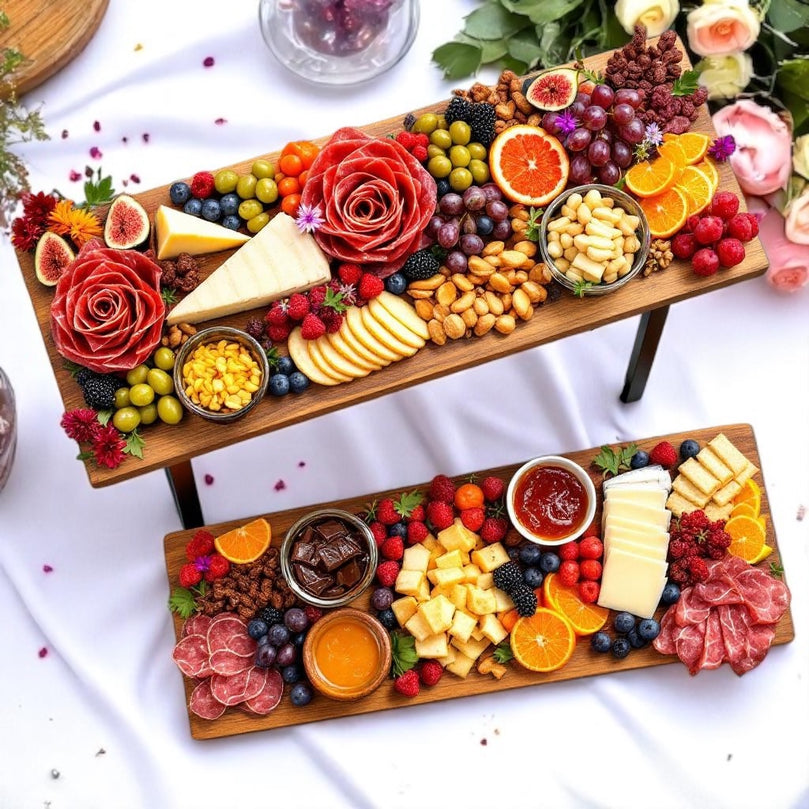 Charcuterie Grazing Board - Dessert Table Display 2-Pack Set