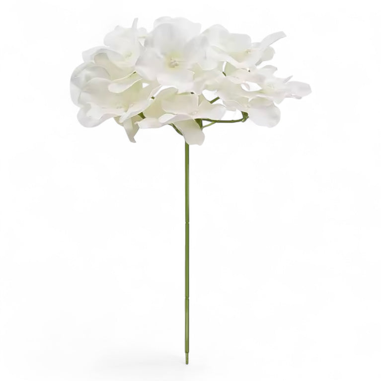 White Hydrangea Single 6 Inch Stem Artificial Flower 10-Pack