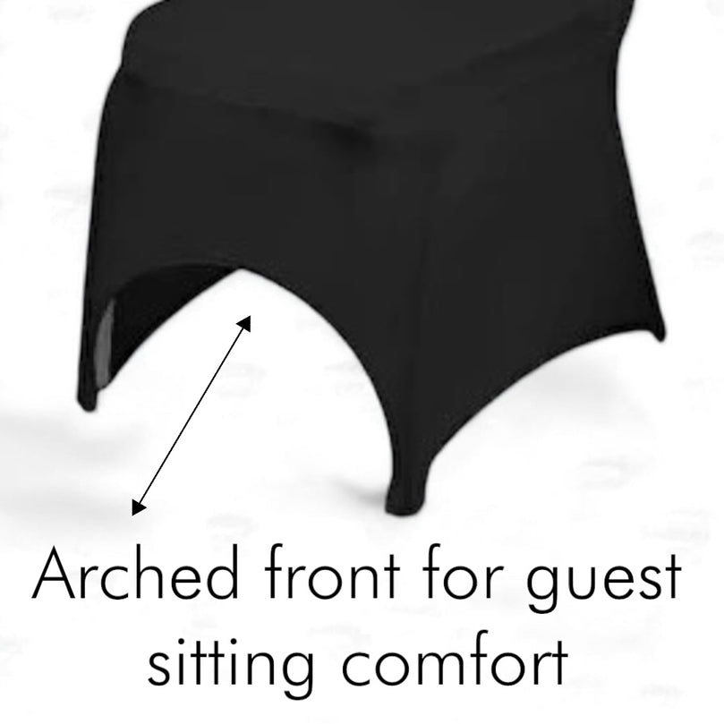 Black Dining Chair Cover - Wedding Banquet Arched Slipcover