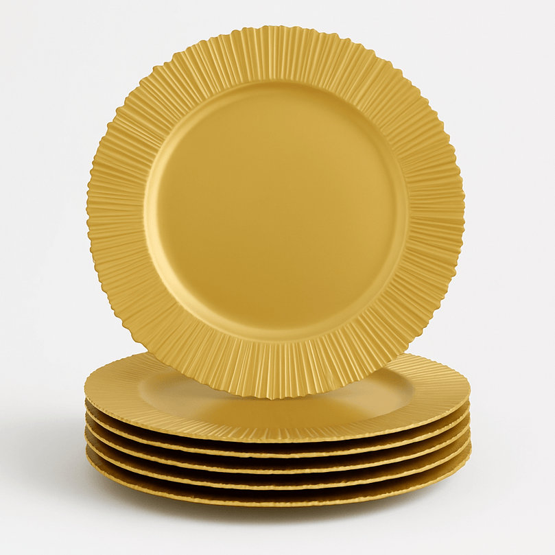 FLARE Gold Charger Plates 6-Pack