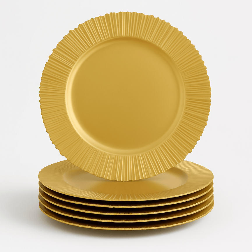 FLARE Gold Charger Plates 6-Pack