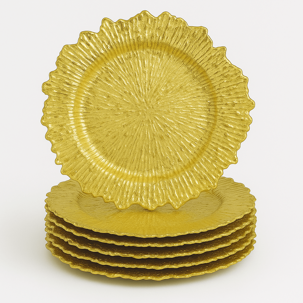 REEF Gold Charger Plates 12.6 Inch 6-Pack