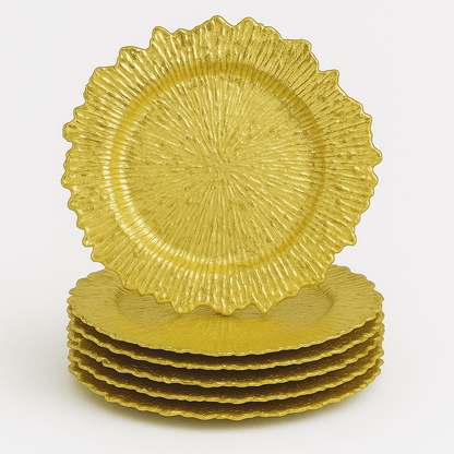 REEF Gold Charger Plates 12.6 Inch 6-Pack