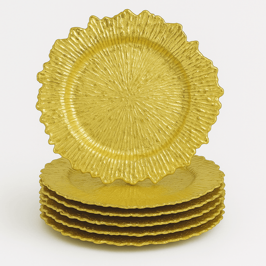 REEF Gold Charger Plates 12.6 Inch 6-Pack