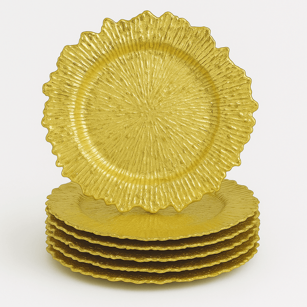 REEF Gold Charger Plates 12.6 Inch 6-Pack