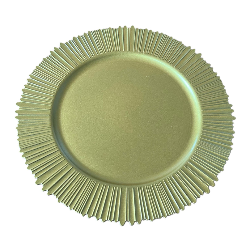 FLARE Gold Charger Plates 6-Pack | 13 Inch Dinnerware Set