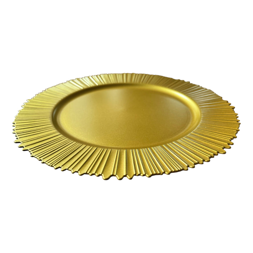 FLARE Gold Charger Plates 6-Pack | 13 Inch Dinnerware Set