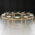 Halo Crystal Gold Serpentine Wedding Table Rental in MA