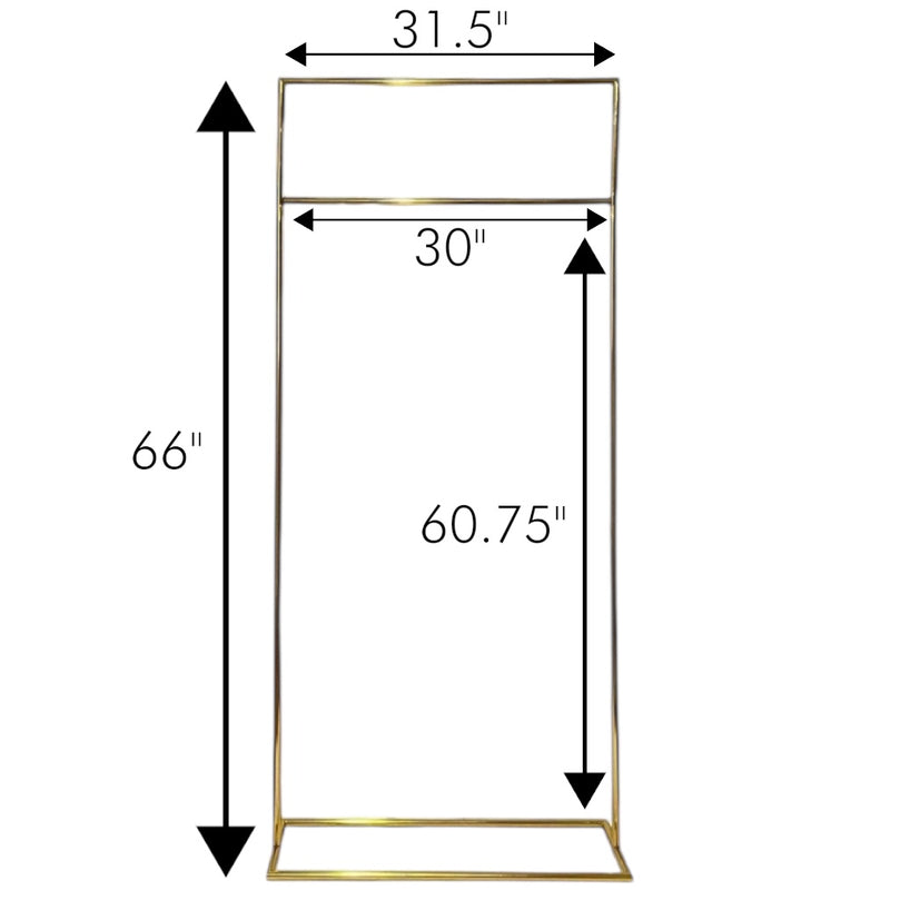 Shiny Gold Square Wedding Poster Backdrop Stand