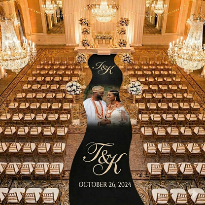 Wavy Wedding Aisle Runner Floor Wrap – Luxe Vinyl Install MA