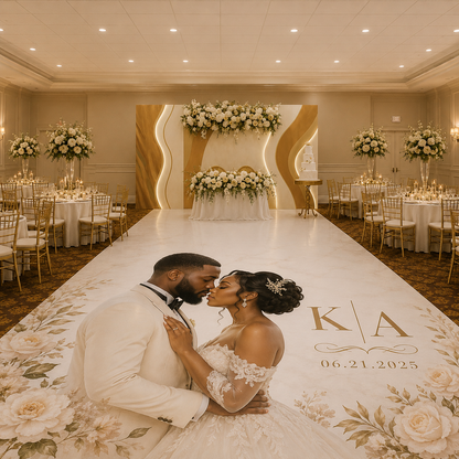 White Dance Floor For Wedding - Vinyl Wrap Service in MA