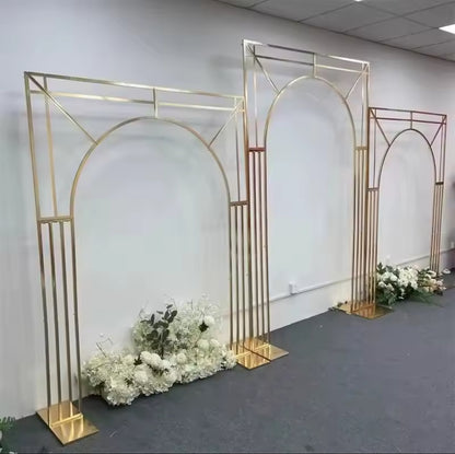 NOA Geometric Gold Arch Set | 3D Metal Wedding Backdrop