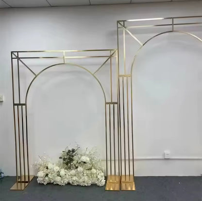 NOA Geometric Gold Arch Set | 3D Metal Wedding Backdrop