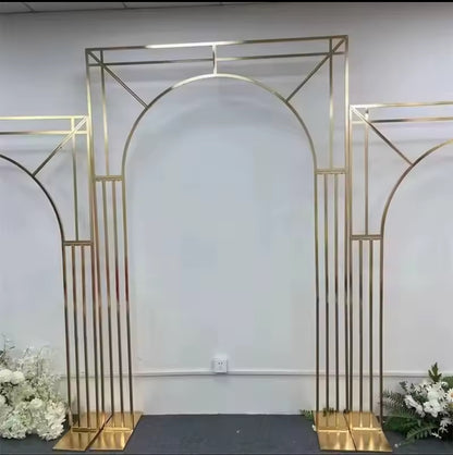 NOA Geometric Gold Arch Set | 3D Metal Wedding Backdrop
