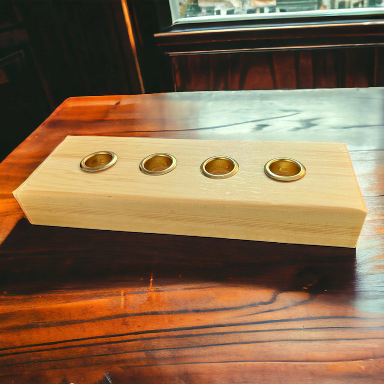 Natural Wood Decor Taper Candlestick Holder