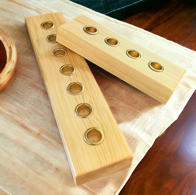 Natural Wood Decor Taper Candlestick Holder