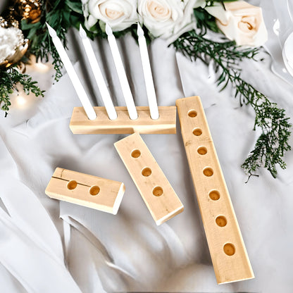 Natural Wood Decor Taper Candlestick Holder