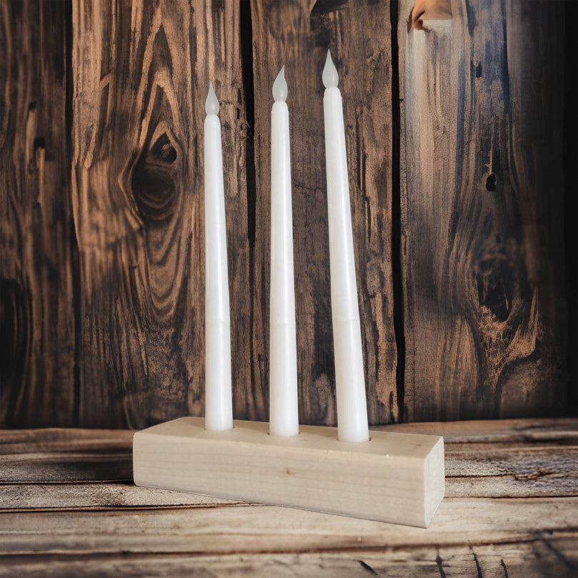 Natural Wood Decor Taper Candlestick Holder