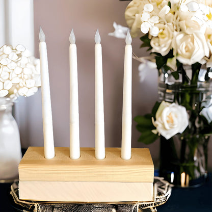 Natural Wood Decor Taper Candlestick Holder