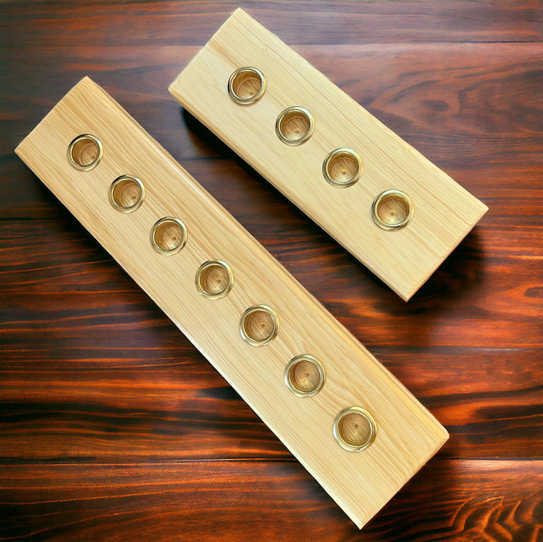 Natural Wood Decor Taper Candlestick Holder