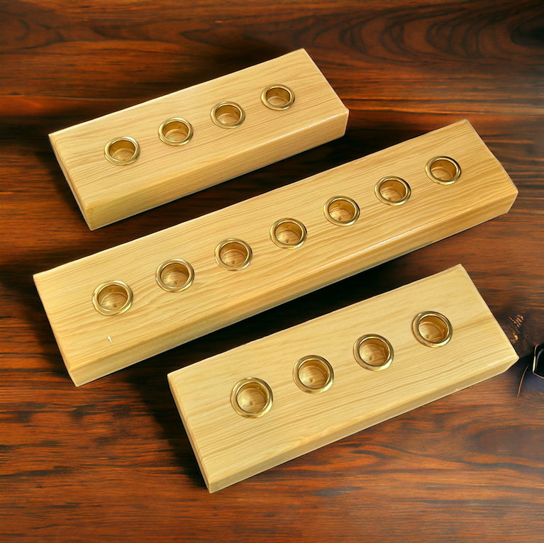 Natural Wood Decor Taper Candlestick Holder