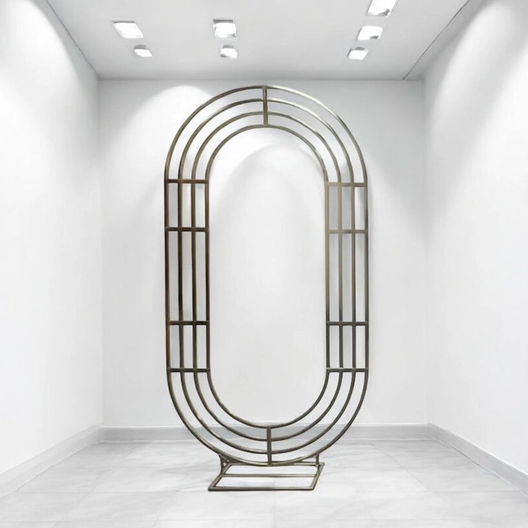 Noval Shiny Gold Wedding Backdrop Stand – Elegant Metal Arch