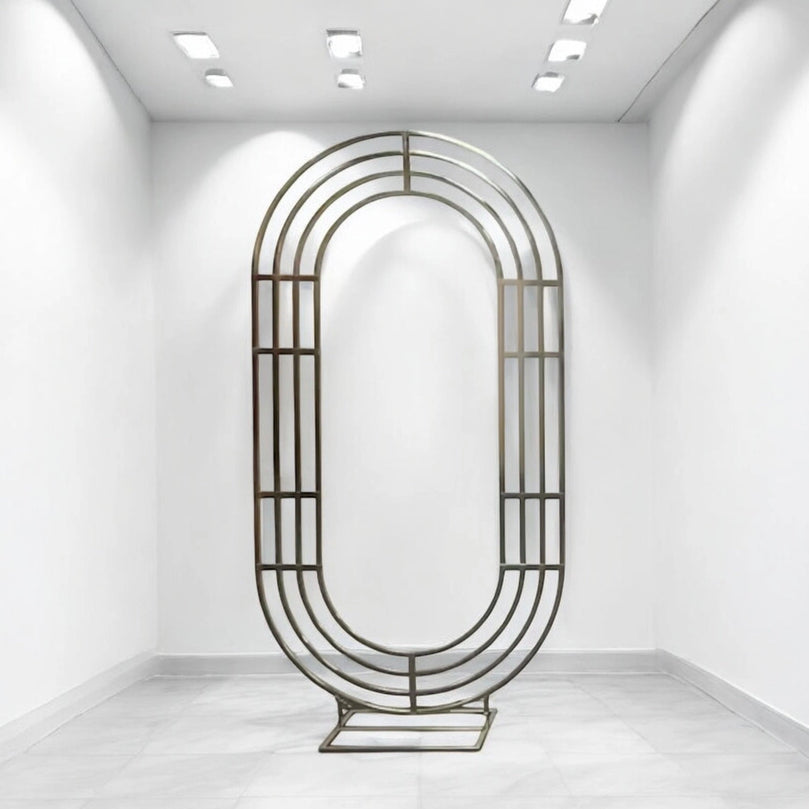 Noval Shiny Gold Wedding Backdrop Stand – Elegant Metal Arch