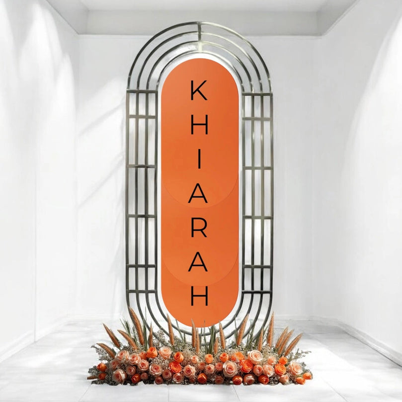 Noval Shiny Gold Wedding Backdrop Stand – Elegant Metal Arch