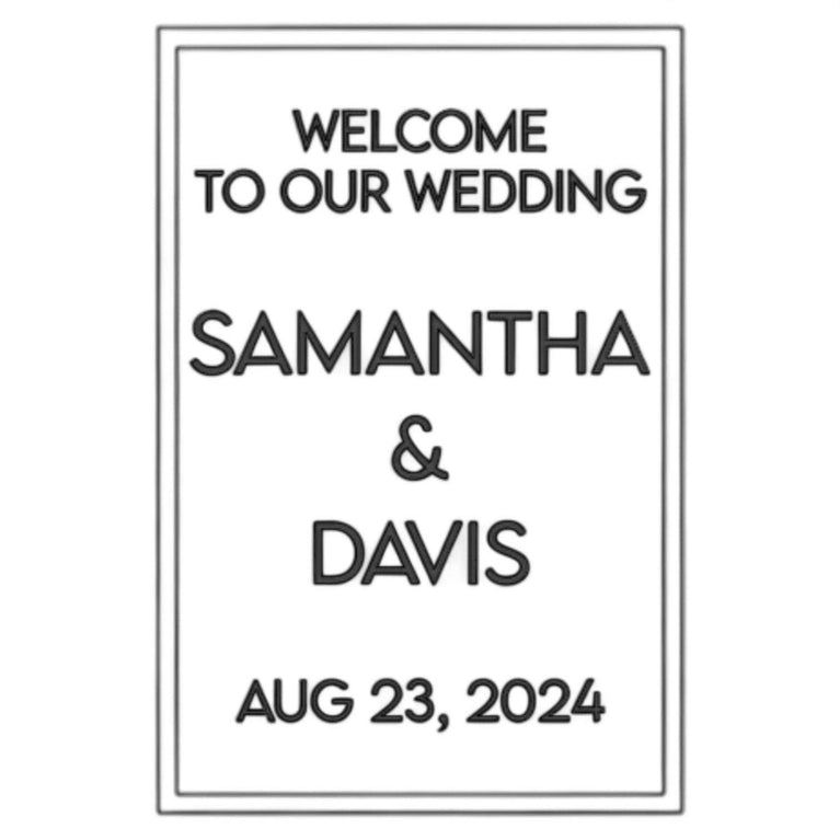 Personalized 20 x 30" Wedding Welcome Sign