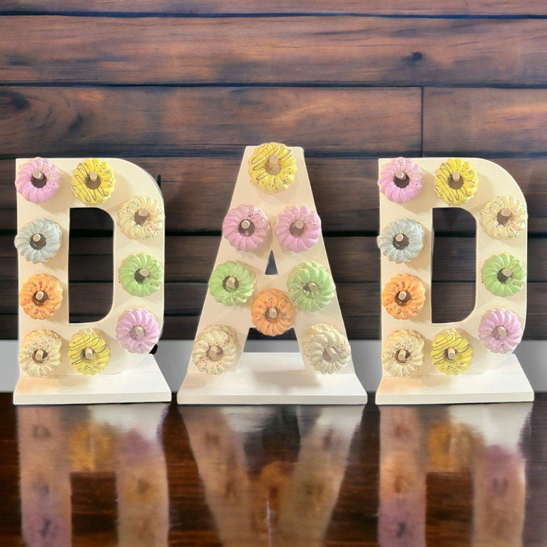 Personalized "DAD" Donut Wall - Father's Birth Day Treat Stand