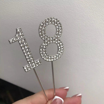 Rhinestone Number Birthday Cake Topper 1-Pc