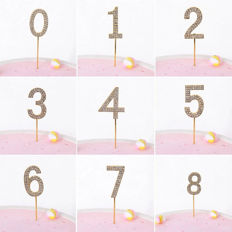 Rhinestone Number Birthday Cake Topper 1-Pc