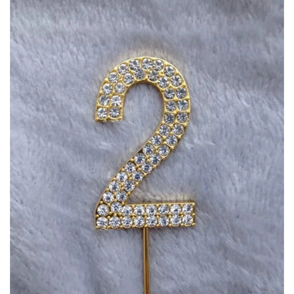 Rhinestone Number Birthday Cake Topper 1-Pc