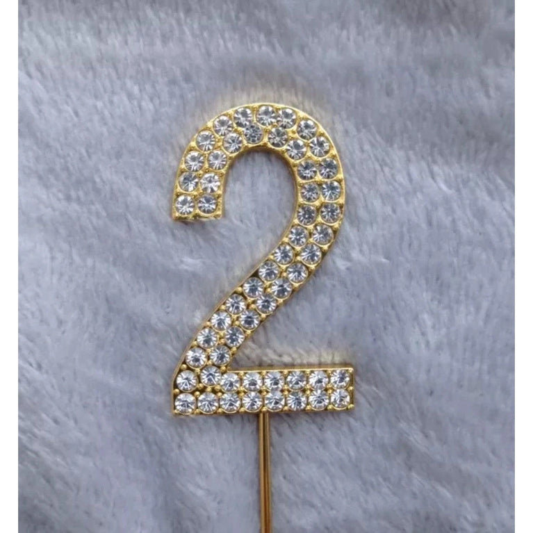 Rhinestone Number Birthday Cake Topper 1-Pc