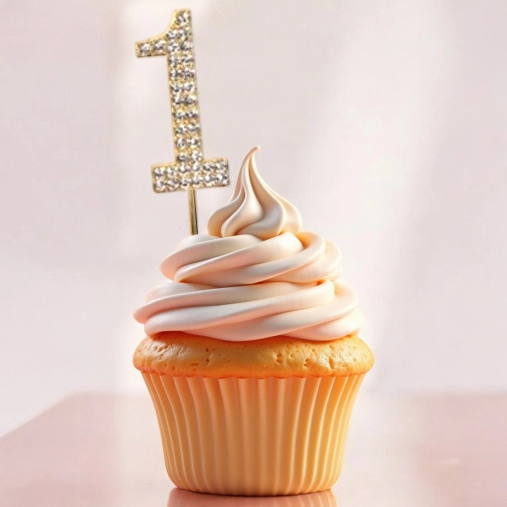Rhinestone Number Birthday Cake Topper 1-Pc