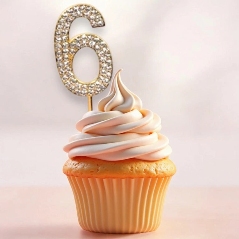 Rhinestone Number Birthday Cake Topper 1-Pc