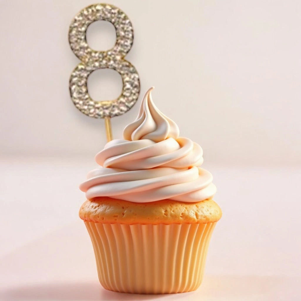 Rhinestone Number Birthday Cake Topper 1-Pc