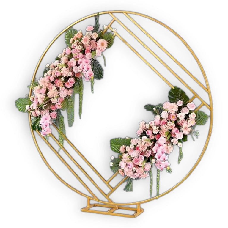 Round Geometric Wedding Arch Backdrop Stand