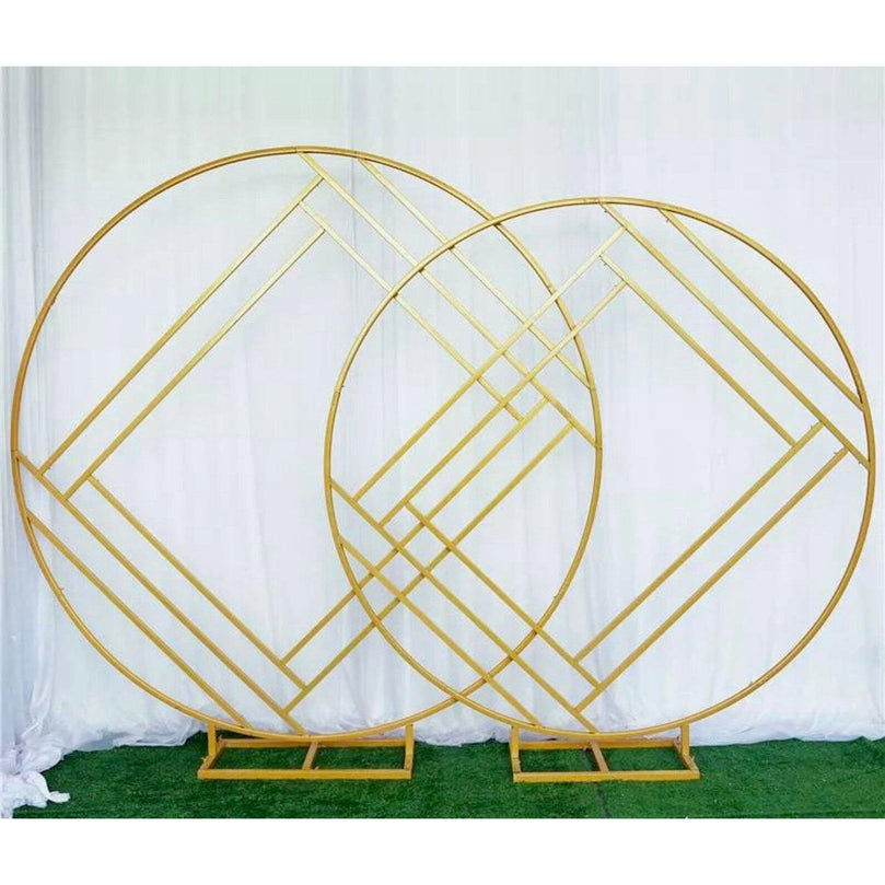 Round Geometric Wedding Arch Backdrop Stand
